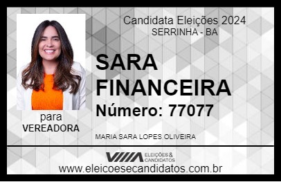 Candidato SARA FINANCEIRA 2024 - SERRINHA - Eleições