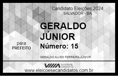 Candidato GERALDO JÚNIOR 2024 - SALVADOR - Eleições