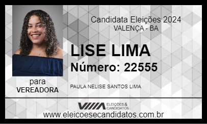 Candidato LISE LIMA 2024 - VALENÇA - Eleições