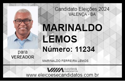 Candidato MARINALDO LEMOS 2024 - VALENÇA - Eleições