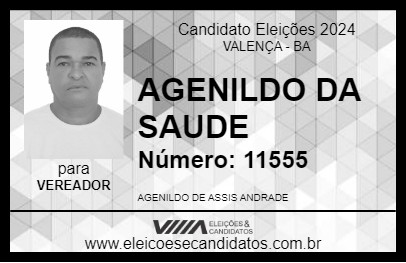 Candidato AGENILDO DA SAUDE 2024 - VALENÇA - Eleições