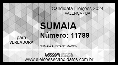 Candidato SUMAIA 2024 - VALENÇA - Eleições