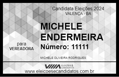 Candidato MICHELE ENFERMEIRA 2024 - VALENÇA - Eleições