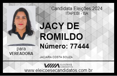 Candidato JACY DE ROMILDO 2024 - ITAPEBI - Eleições