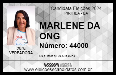 Candidato MARLENE DA ONG 2024 - PIRITIBA - Eleições