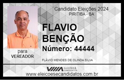 Candidato FLAVIO BENÇÃO 2024 - PIRITIBA - Eleições