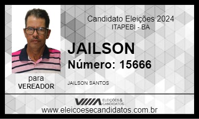 Candidato JAILSON 2024 - ITAPEBI - Eleições