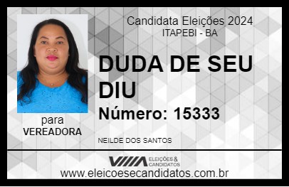 Candidato DUDA DE SEU DIU 2024 - ITAPEBI - Eleições