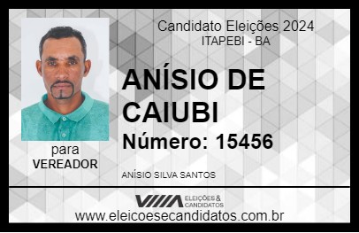 Candidato ANÍSIO DE CAIUBI 2024 - ITAPEBI - Eleições