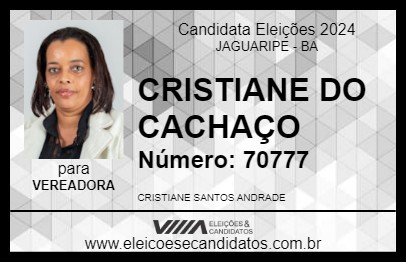 Candidato CRISTIANE DO CACHAÇO 2024 - JAGUARIPE - Eleições