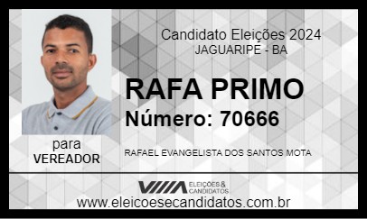 Candidato RAFA PRIMO 2024 - JAGUARIPE - Eleições