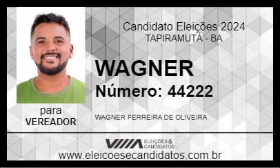 Candidato WAGNER 2024 - TAPIRAMUTÁ - Eleições