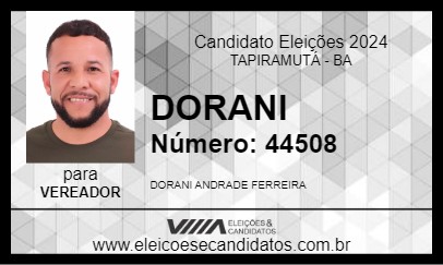 Candidato DORANI 2024 - TAPIRAMUTÁ - Eleições