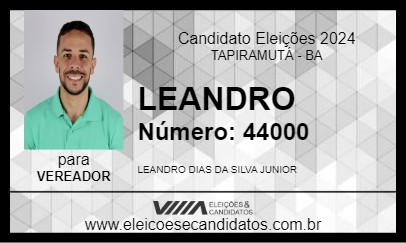 Candidato LEANDRO DIAS 2024 - TAPIRAMUTÁ - Eleições