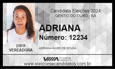 Candidato ADRIANA 2024 - GENTIO DO OURO - Eleições