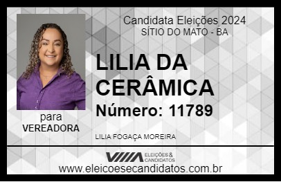 Candidato LILIA DA CERÂMICA 2024 - SÍTIO DO MATO - Eleições