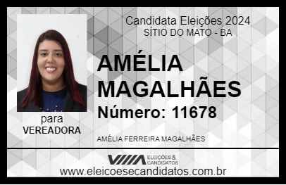 Candidato AMÉLIA MAGALHÃES 2024 - SÍTIO DO MATO - Eleições