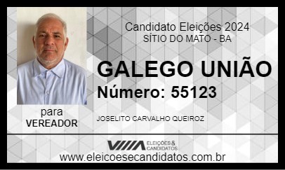 Candidato GALEGO UNIÃO 2024 - SÍTIO DO MATO - Eleições