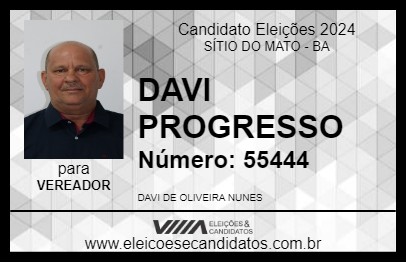 Candidato DAVI PROGRESSO 2024 - SÍTIO DO MATO - Eleições