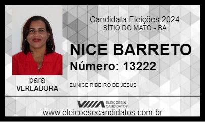 Candidato NICE BARRETO 2024 - SÍTIO DO MATO - Eleições