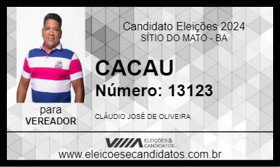 Candidato CACAU 2024 - SÍTIO DO MATO - Eleições