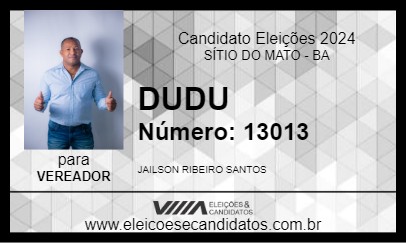 Candidato DUDU 2024 - SÍTIO DO MATO - Eleições