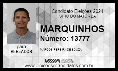 Candidato MARQUINHOS 2024 - SÍTIO DO MATO - Eleições