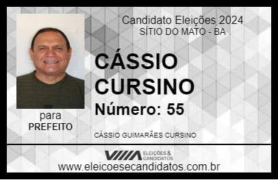 Candidato CÁSSIO CURSINO 2024 - SÍTIO DO MATO - Eleições