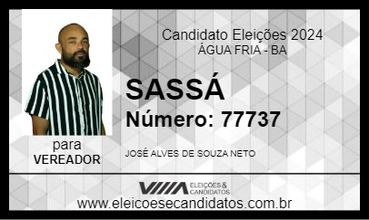 Candidato SASSÁ 2024 - ÁGUA FRIA - Eleições