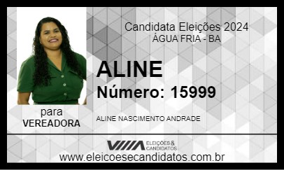 Candidato ALINE 2024 - ÁGUA FRIA - Eleições