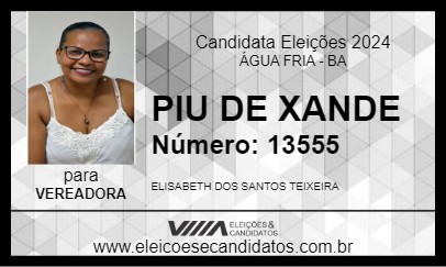 Candidato PIU DE XANDE 2024 - ÁGUA FRIA - Eleições