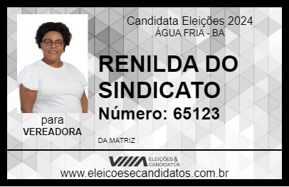 Candidato RENILDA DO SINDICATO 2024 - ÁGUA FRIA - Eleições