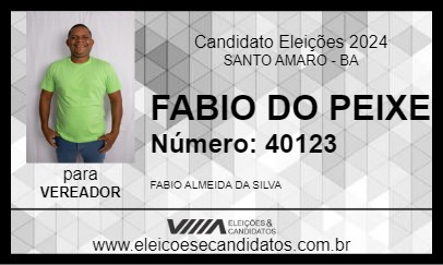 Candidato FABIO DO PEIXE 2024 - SANTO AMARO - Eleições