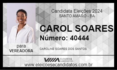 Candidato CAROL SOARES 2024 - SANTO AMARO - Eleições