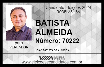 Candidato BATISTA ALMEIDA 2024 - RODELAS - Eleições