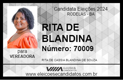 Candidato RITA DE BLANDINA 2024 - RODELAS - Eleições