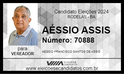 Candidato AÉSSIO ASSIS 2024 - RODELAS - Eleições