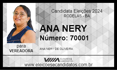 Candidato ANA NERY 2024 - RODELAS - Eleições