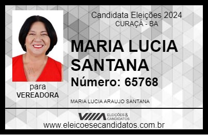 Candidato MARIA LUCIA SANTANA 2024 - CURAÇÁ - Eleições