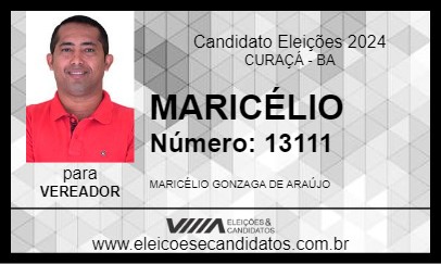 Candidato MARICÉLIO 2024 - CURAÇÁ - Eleições