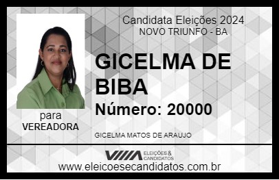 Candidato GICELMA DE BIBA 2024 - NOVO TRIUNFO - Eleições