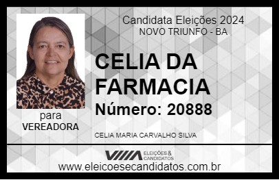 Candidato CELIA DA FARMACIA 2024 - NOVO TRIUNFO - Eleições