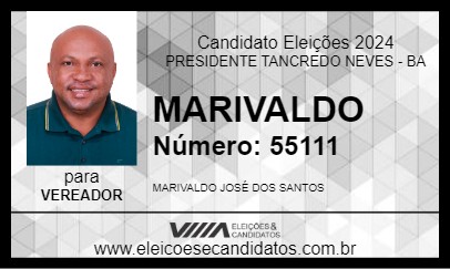 Candidato MARIVALDO 2024 - PRESIDENTE TANCREDO NEVES - Eleições