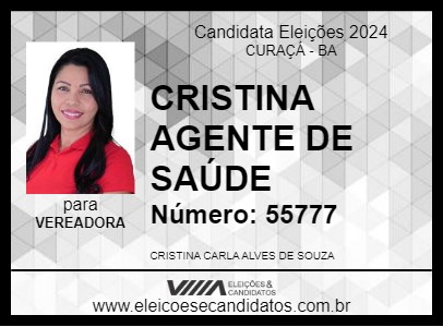 Candidato CRISTINA AGENTE DE SAÚDE 2024 - CURAÇÁ - Eleições