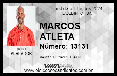 Candidato MARCOS ATLETA 2024 - LAJEDINHO - Eleições