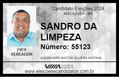 Candidato SANDRO DA LIMPEZA 2024 - MACAJUBA - Eleições