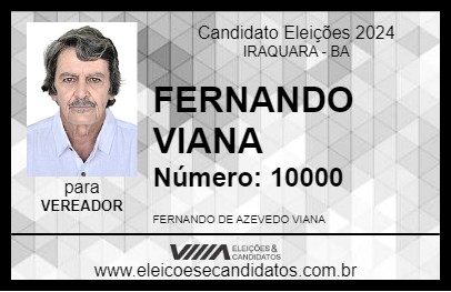 Candidato FERNANDO VIANA 2024 - IRAQUARA - Eleições