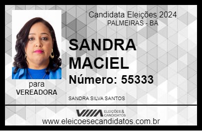 Candidato SANDRA MACIEL 2024 - PALMEIRAS - Eleições