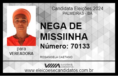 Candidato NEGA DE MISSIINHA 2024 - PALMEIRAS - Eleições