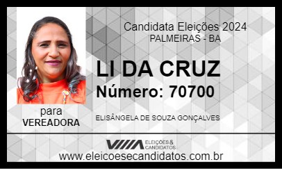 Candidato LI DA CRUZ 2024 - PALMEIRAS - Eleições